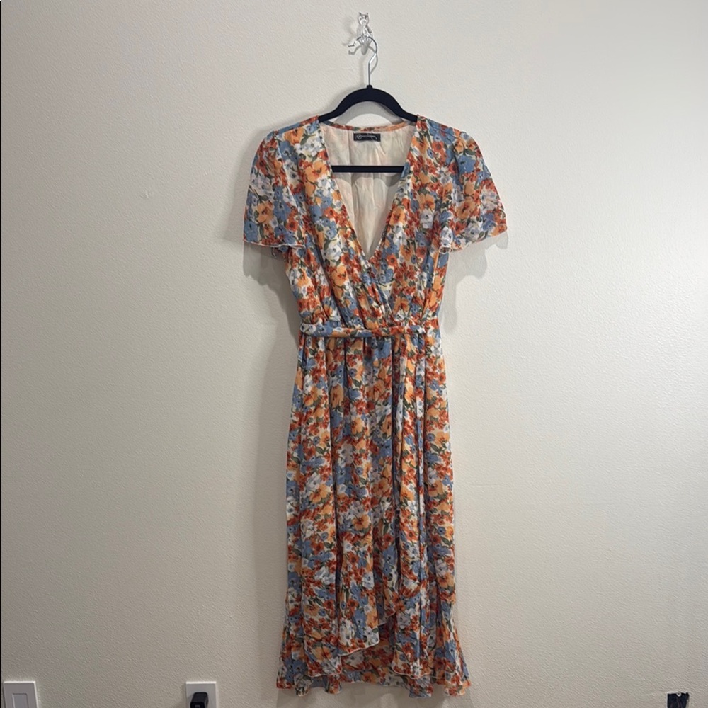 Prettygarden Floral Wrap Dress